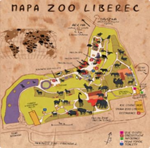 Mapa ZOO Liberec